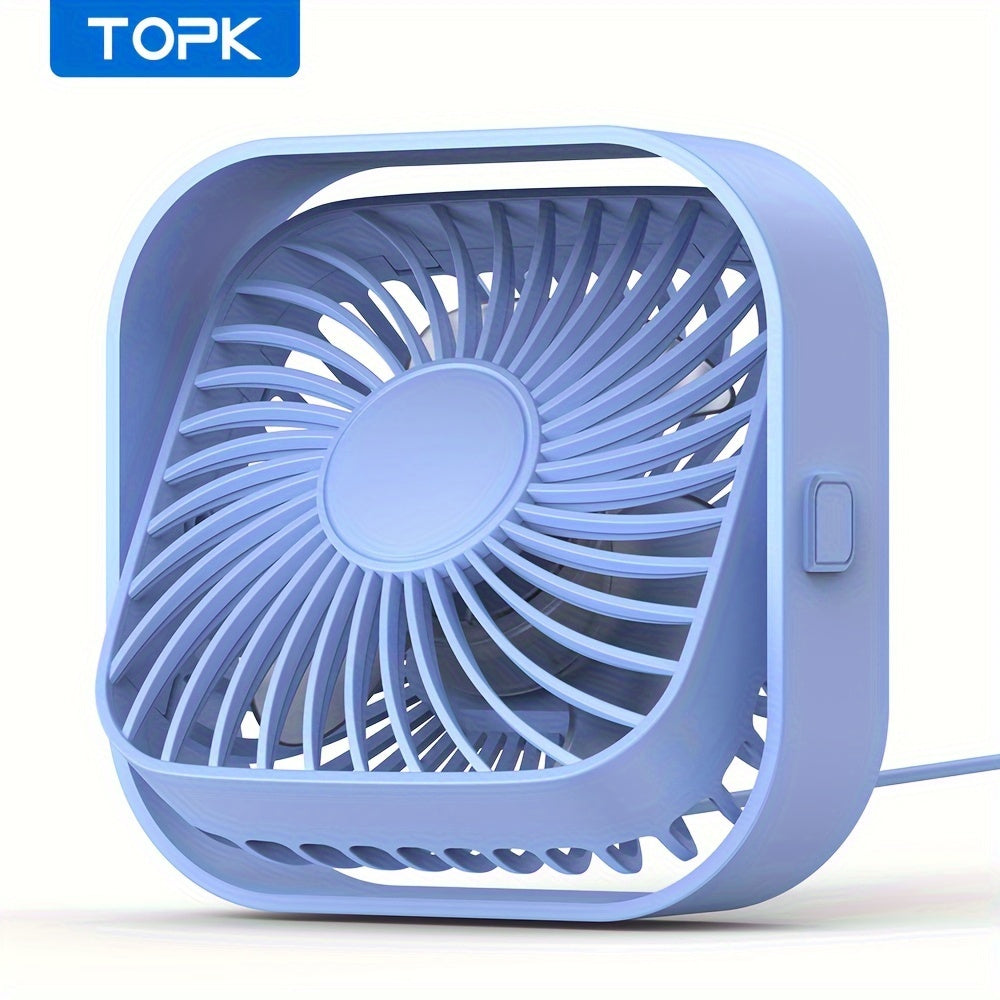 RV Fan, TOPK K51 Mini USB Desk Fan, Premium Brushless Motor, Quiet Operation, High Airflow, Elegant Design, Perfect for Bedroom or Personal Use on Small Tables