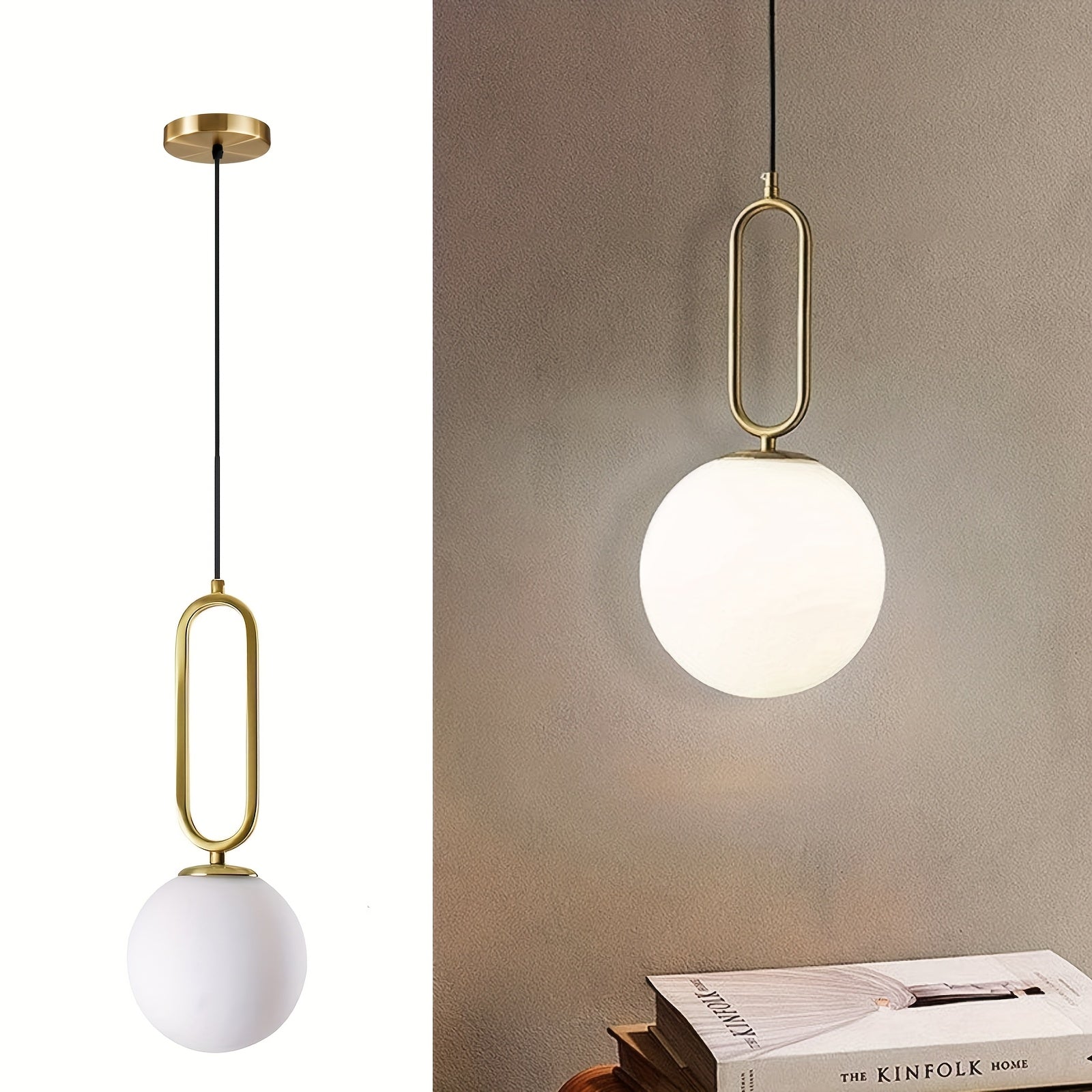 Nordic simple E27 base rotomolded round ball creative bedroom bedside pendant light, dining room and living room decoration