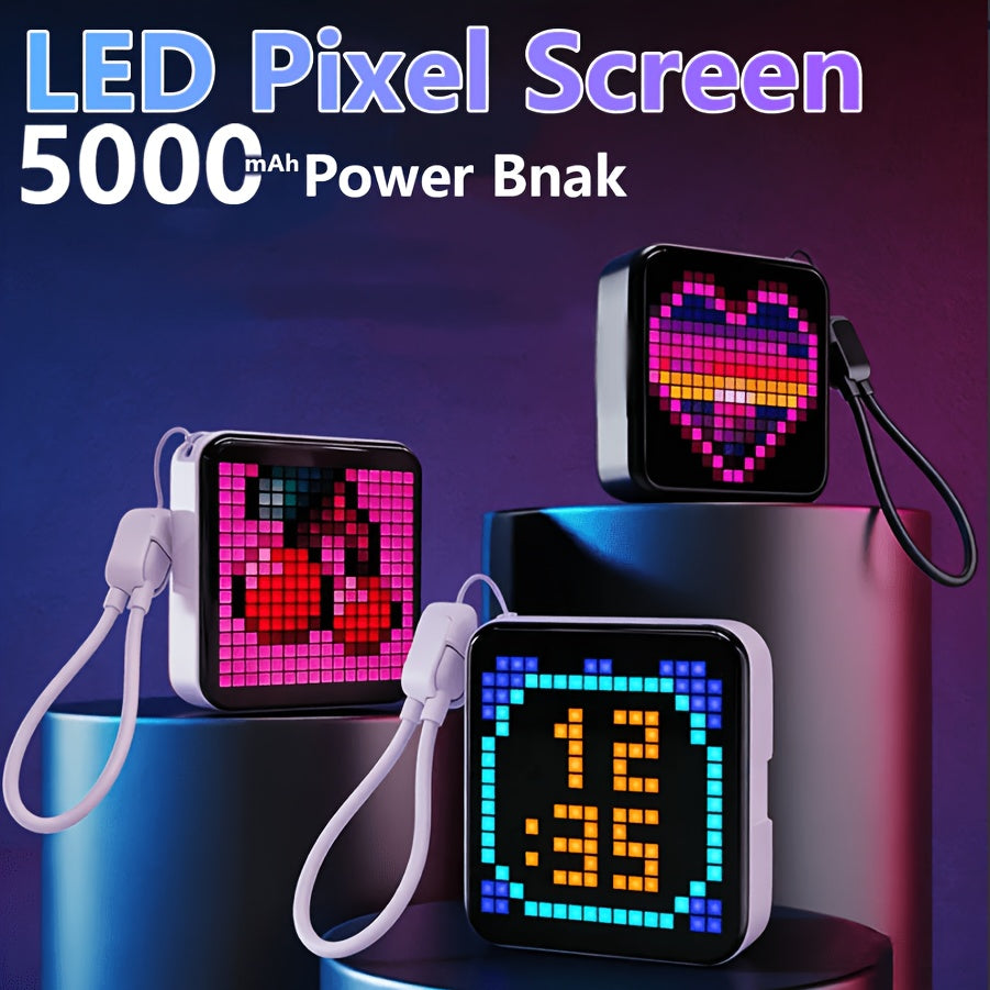 LED Mini Pixel Screen Portable Power Bank