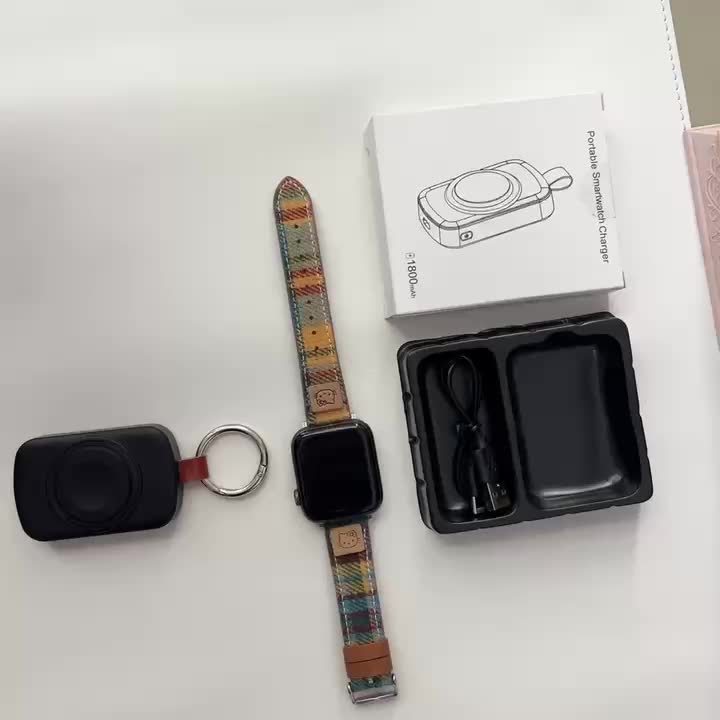 Portable Charger Compatible for Apple Watch Series 10/9/8/7/6/SE/5/4/3/2/1 & Ultra - - & - with Charging Cable, Keychain, Compact Travel Charger, Compatible for Smart Watch Power On-the-Go Emergency Refill