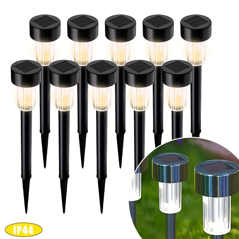10/20-pack lawn lights solar ground插 lights, rust-proof small tube lights outdoor landscape lighting, multiple colors, suitable for courtyards, gardens, patios, beautiful lighting, easy to install.