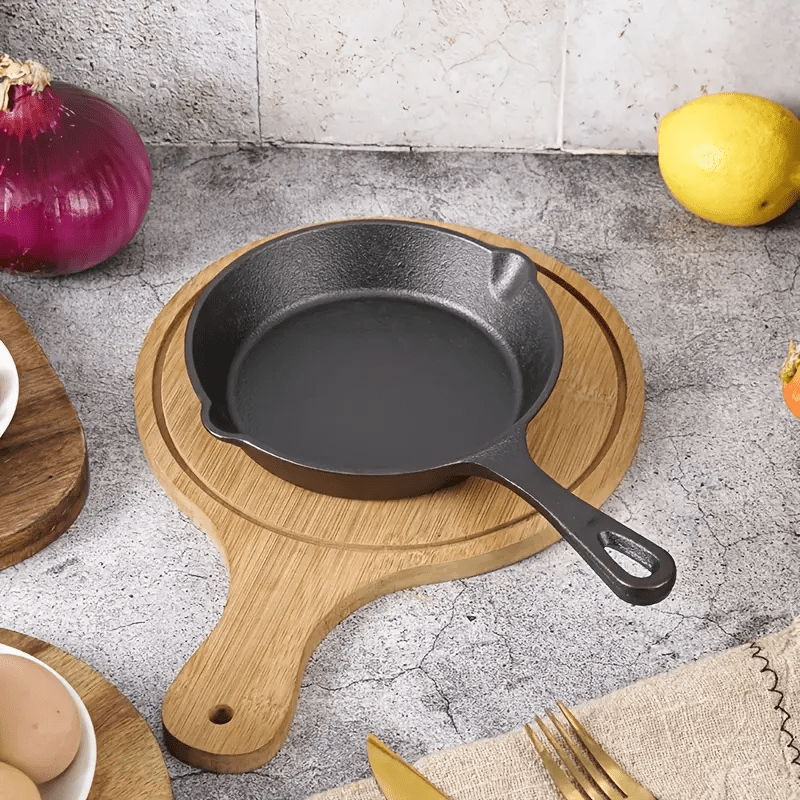 1/3/4 Pcs Cast Iron Skillet Set, Heavy-Duty Pre-Seasoned Frying Pan, Excellent Heat Retention, Non-Stick, Multifunctional Design with Ergonomic Handle, Ideal for Indoor and Outdoor Cooking
