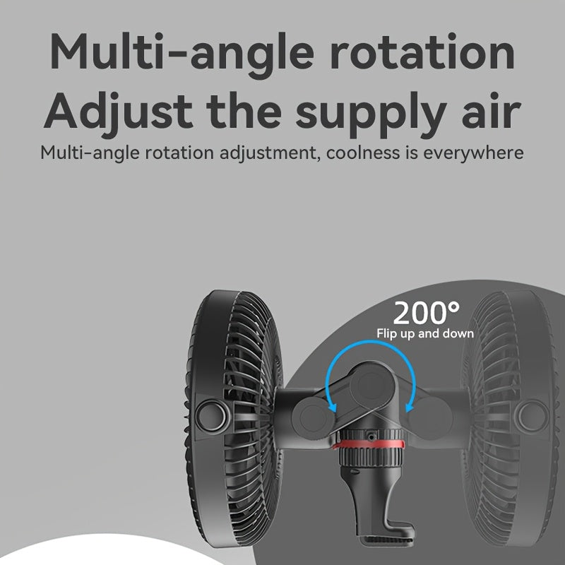 Portable Air Cooling Fan, High-Power Car Fan, 3-Speed Adjustable, Low Noise, Suitable for Sedans, SUVs, Vans and Trucks