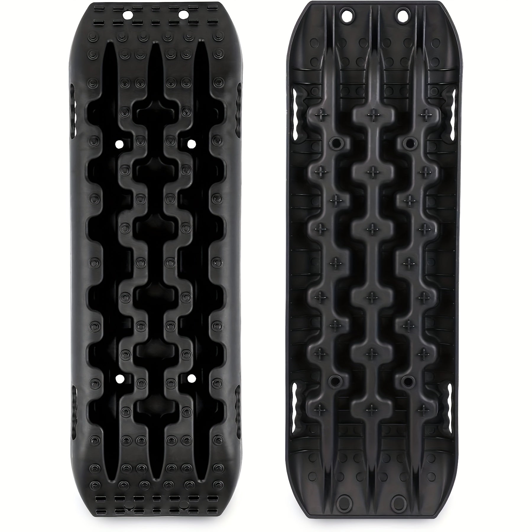 Off-Road Recovery Traction Boards – 4WD Rescue Mats for Mud, Sand, Snow & Rocky Terrain. Pair of 4x4 Recovery Tracks with 2 Straps, for RVs, Trucks, Jeeps, SUVs – Available in Orange & Red