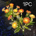 Solar 7-Head Lotus Shape Snowscape New Rural Plant Flower Light, Ground Insert Courtyard Atmosphere Lamp, Gift Light