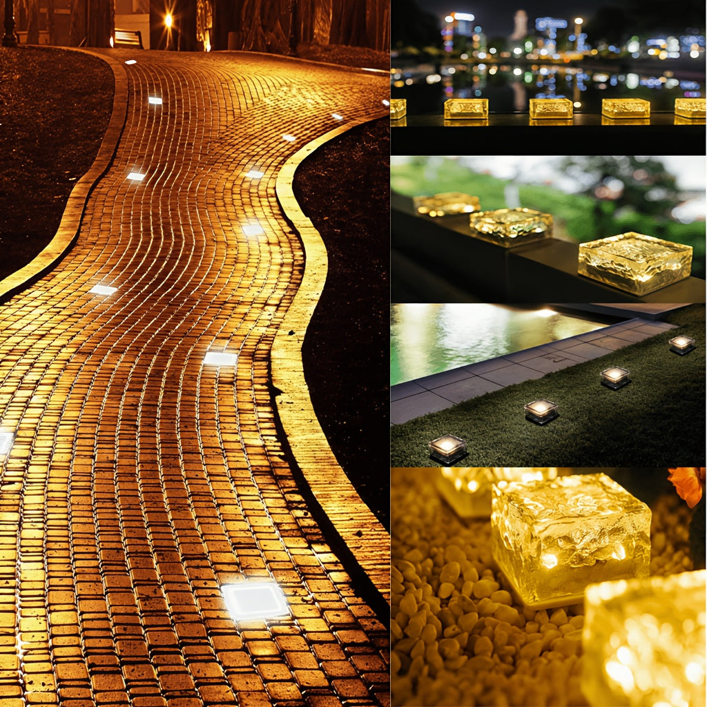3-Piece Outdoor Solar Step Light, Protection Rating IPX4, Suitable for Balcony, Lawn, Garden, Courtyard and Corridor Decoration; Ideal Choice for Independence Day, Camping, Graduation Season, Wedding and Holiday Decoration