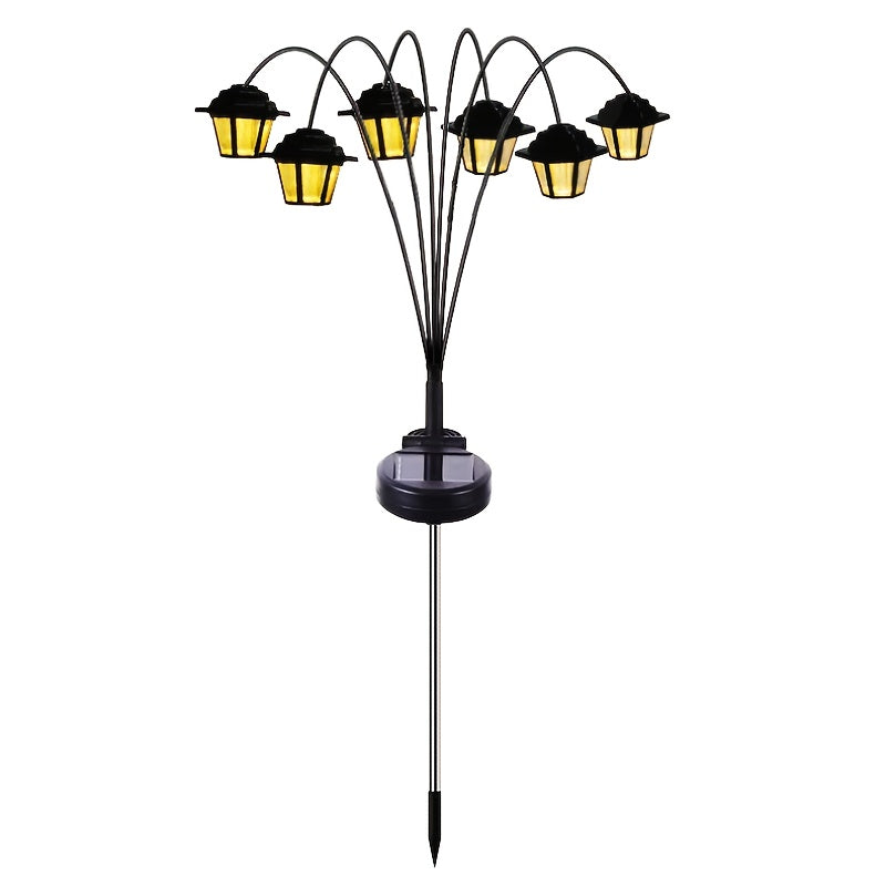 1 Vintage Outdoor Solar Light, IP65 Waterproof Rating, Features 6 Warm Light Protruding Ears, When Turned On, the Courtyard Instantly Transforms into a Romantic Garden. Battery Powered