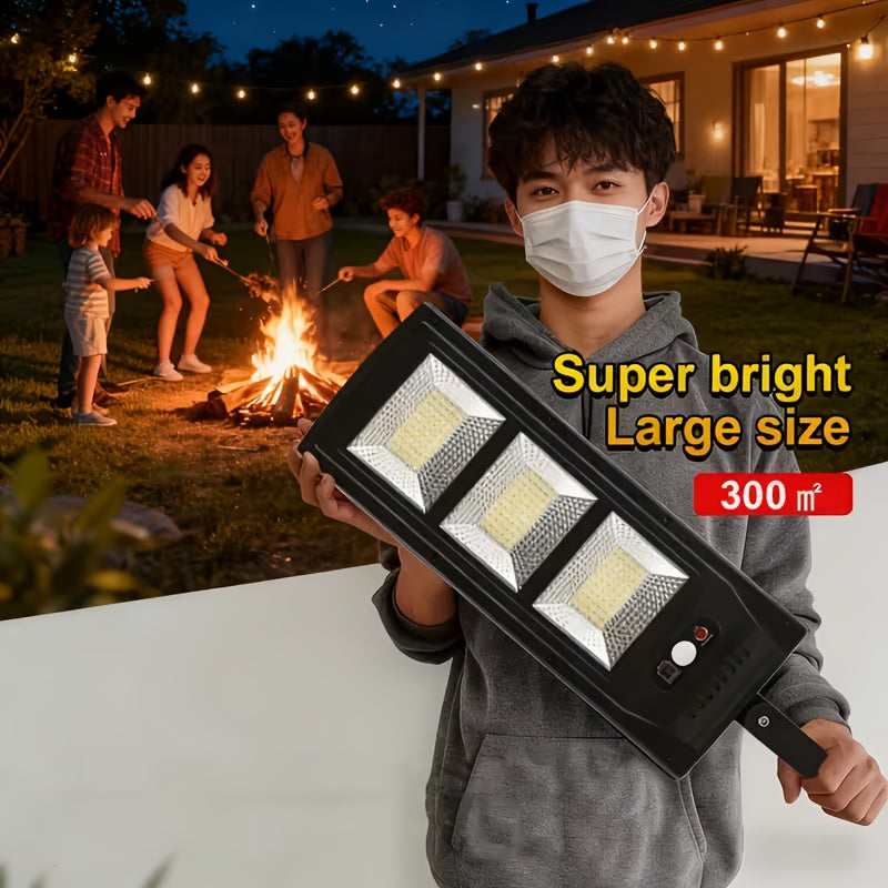 360LED Outdoor Solar Street Light | IP67 Waterproof, 6500K Sensor, Dusk to Dawn, Remote Control, Semi-Flush Mount, Perfect for Courtyard, Patio, Garden, Christmas Gift