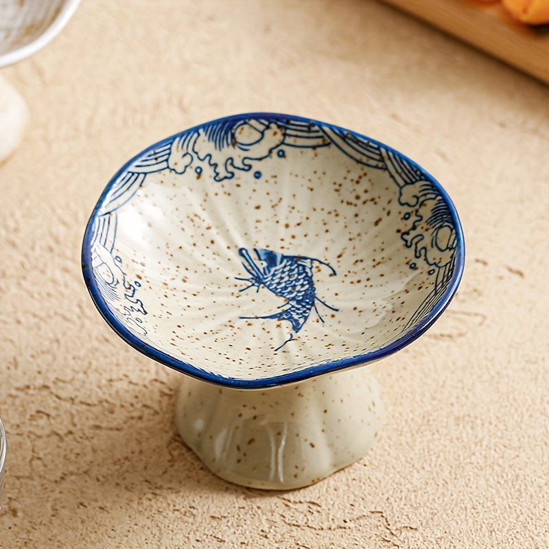 1pc Pedestal Bowl, Tall Fruit Bowl Multi-Purpose, Snack Dish, Appetizer Plate/ Fr: 1pc Bol sur pied, Coupe à fruits sur pied polyvalente, Plat à apéritif, Plat à snacks