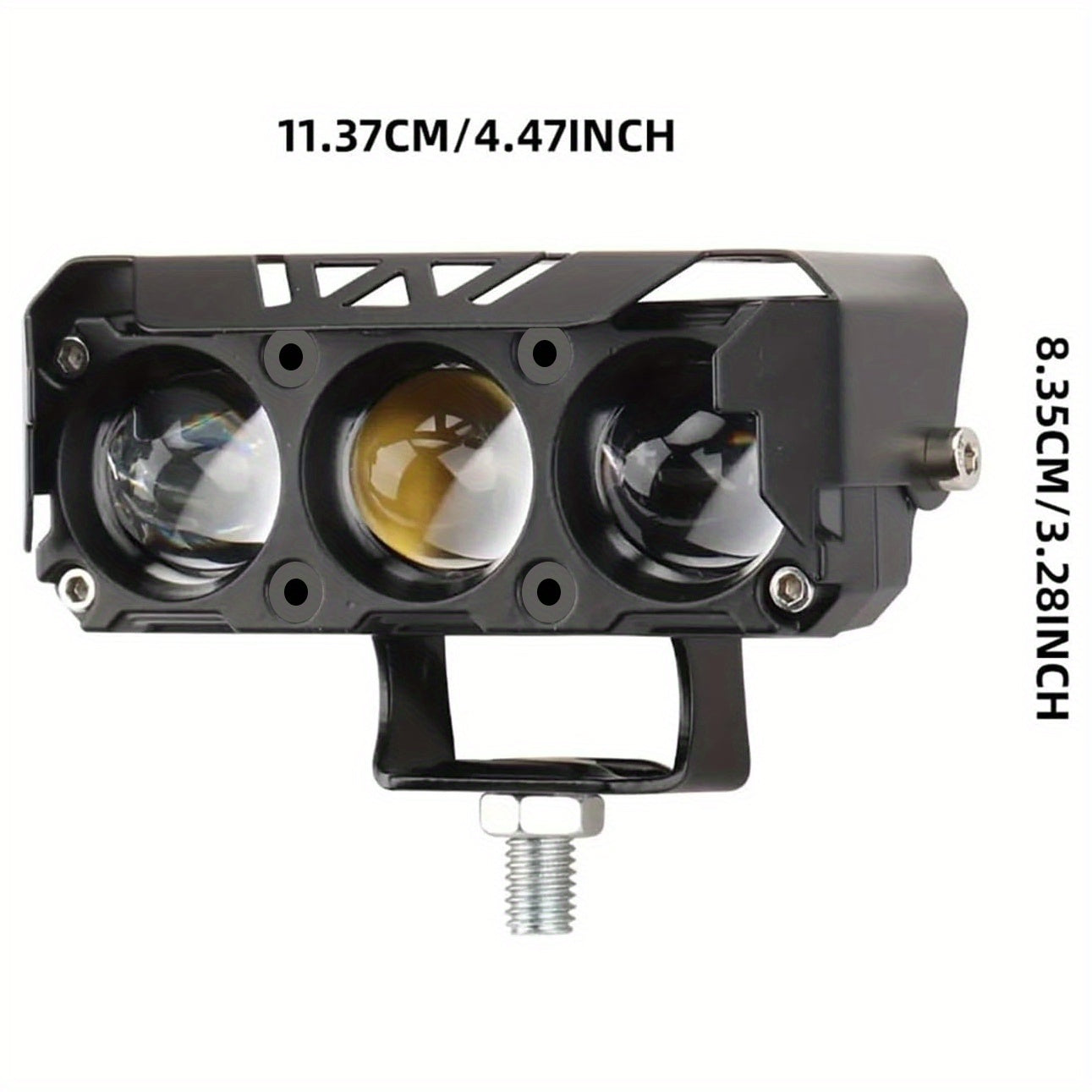 2 LED Motorcycle Spotlights, Super Bright Triple-Eye Motorcycle Light, Motorcycle Fog Light, Yellow/White Light High/Low Beam, Men‘s Auto Repair Lighting, Truck LED Light, Truck Accessories, Fits Pickup Trailer Bus Truck