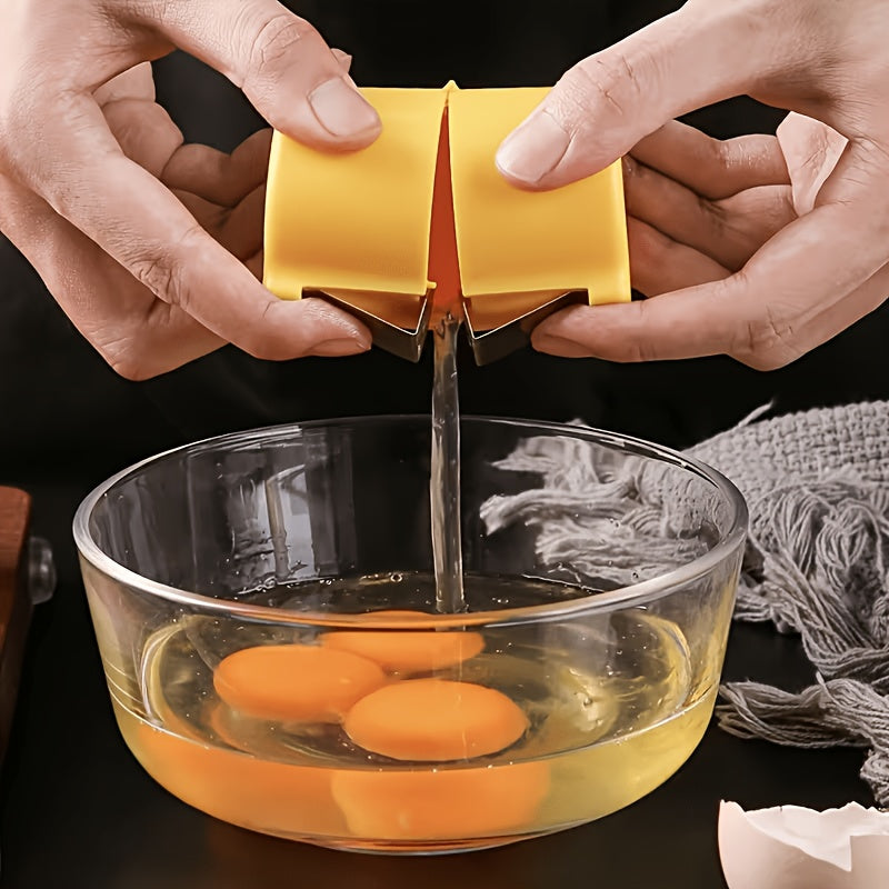 One Egg Separator & Peeler - Fast & Easy-to-Use Yellow Egg Separator Tool, Handheld Egg Peeler for Baking, Cooking & Breakfast - Essential Gadget for Home Cooks - Perfect Christmas & Halloween Gift