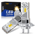 LupuAuto 2Pcs H7 LED Headlight Bulbs, 120W High Power, 4300K/6500K Super Bright White Light, 30,000 Lumens, 1:1 Mini Size Design, Plug-and-Play, Wireless H7 Car CANBUS Light, 12V, No Battery Included