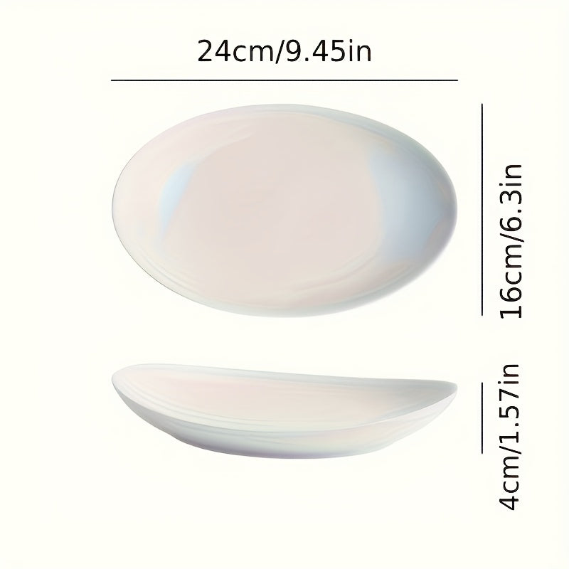 1 Piece Elegant Oval Ceramic Platter – Dark Boat-Shaped Fish Plate, White Porcelain Design, High-Quality Food-Grade Tableware, Perfect for Home & Restaurant – Ideal for Christmas, Thanksgiving, Mother‘s Day, Father’s Day