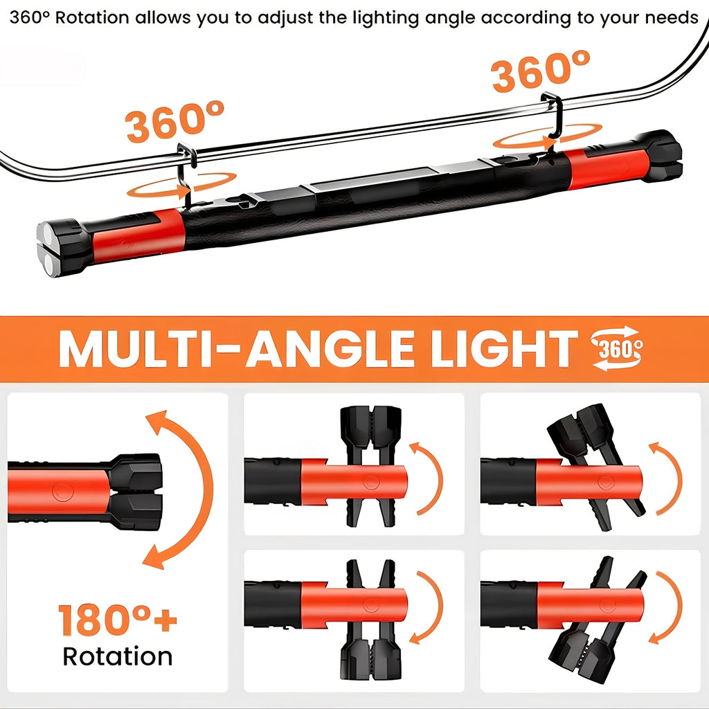 High Bright LED Work Light, 2000mAh Rechargeable Portable Flashlight, Magnetic & Hook Design Under Hood Work Light, Mechanic Light for Auto Repair Inspection Garage Workshop Emergency