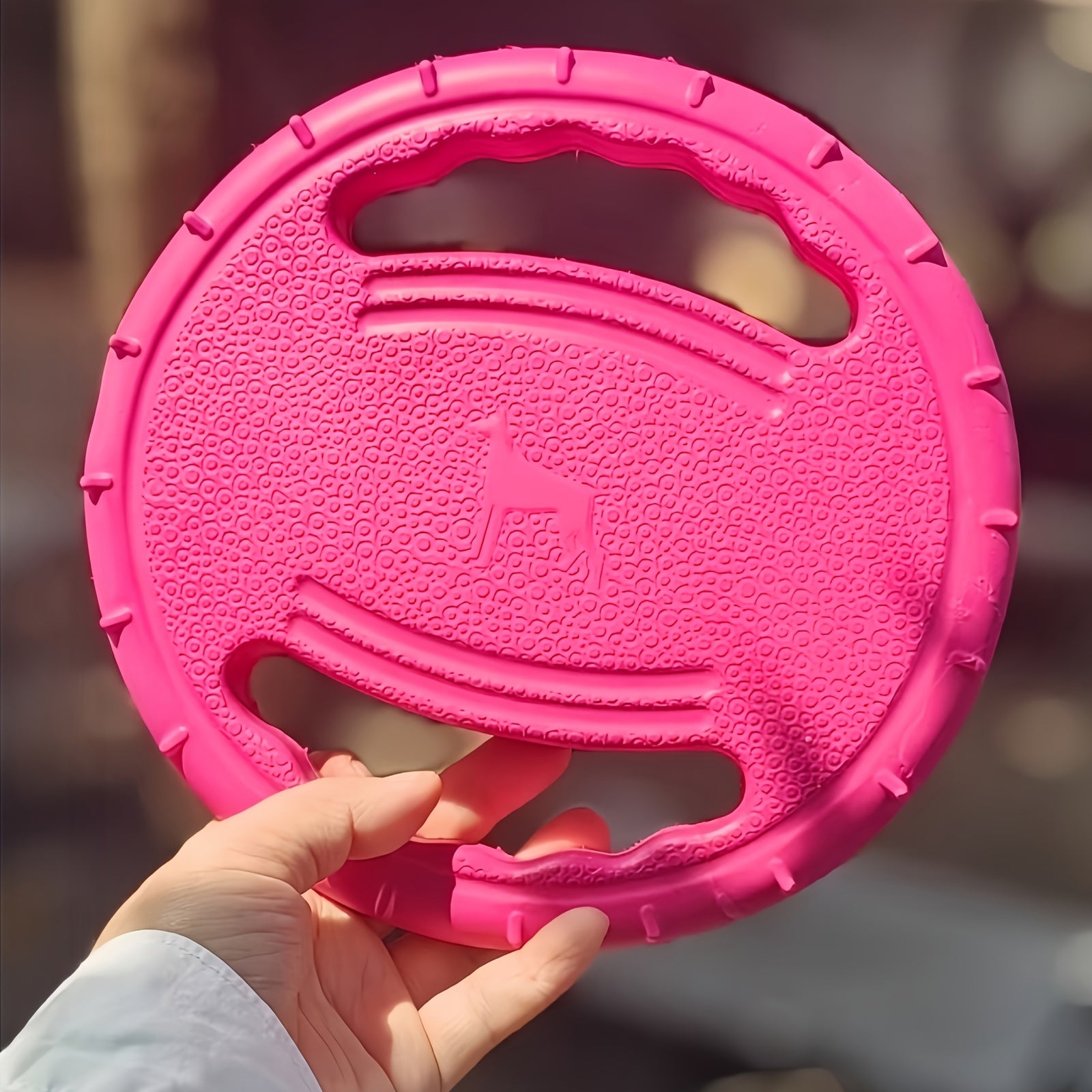 耐用狗狗飞盘耐咬训狗专用，边牧用品训犬宠物飞碟亮黄色宠物训练盘，户外狗接球拔河两用，室内外运动耐造玩具