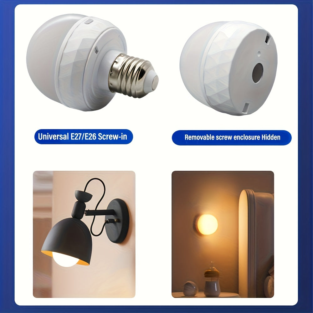 4PCS rechargeable smart LED light, E26/E27 base, with remote control for adjustable color temperature and brightness LED light, USB rechargeable light, suitable for living room, bedroom, chandelier, floor lamp