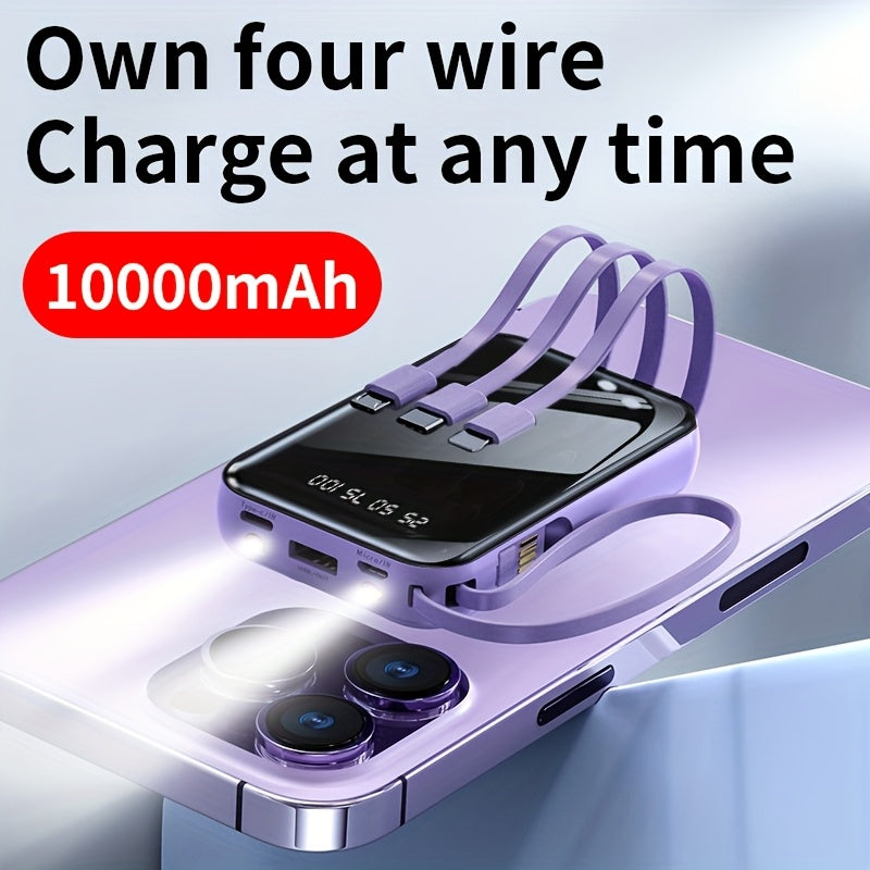 BYGP 10000MAH Portable Battery Pack/Usb Phone Charger/Led Power Indicator/Flashlight, Ideal for Outdoor Emergencies, Compatible with Iphone/Android Devices, Perfect As Holiday Gifts, Portable Mobile Power Source