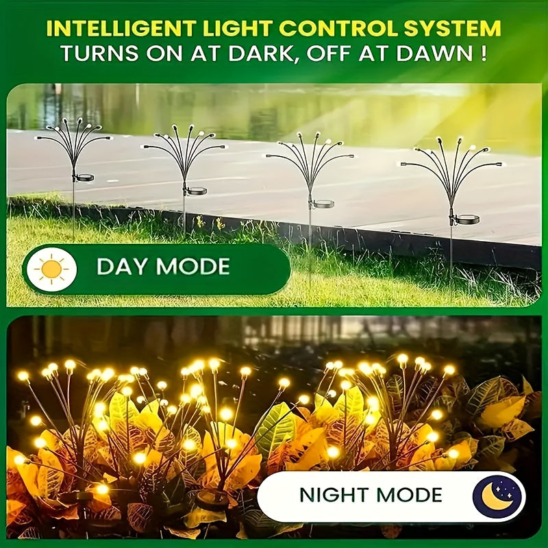 olar Firefly Light with 10/8/6 LEDs, IP54 Wind-Driven Lawn Light, Courtyard Garden Ground Light, Ambient Camping Light, Garden Decoration, Lawn Accent, Whimsical Lighting, Solar Light, Durable Plastic, LED Lawn Light, Wind Light