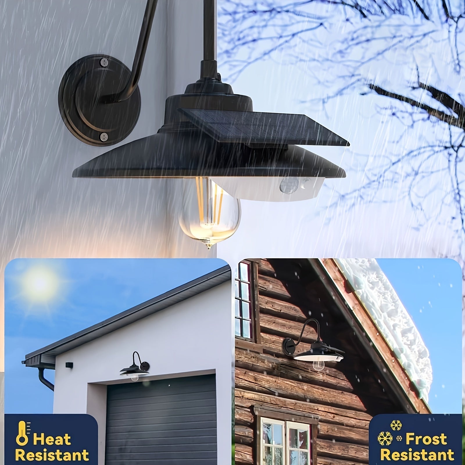 1 Pack/2 Packs Outdoor Wall Light, Outdoor Solar Light, Solar Barn Light, with 3 Lighting Modes and Motion Sensor, Outdoor Farmhouse Gooseneck Light, Wall Mount, Suitable for Outdoor Courtyard, Street, Garage, Shed, Patio