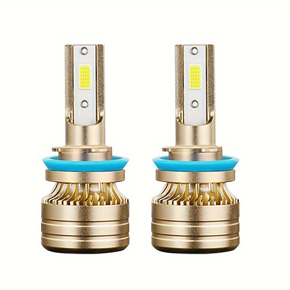 2Pcs Shining Bright Car Headlights 9005/HB3 9006/HB4 H11 H4 H7 H1 High/Low Turbo Light, 30000 Lumens 120W 6000K White Light Bulb 700% Brightness, 500m Illumination Range