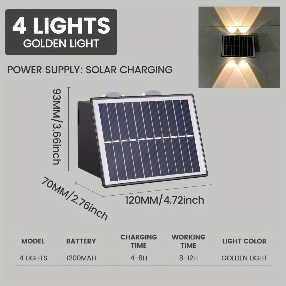 One-Piece Solar Wall Light, Colorful Wall Light, Outdoor Wall Light, Wall Washer Light, Ambient Light, Outdoor Courtyard Light, Suitable for Courtyard, Villa, Exterior Wall, Balcony, Outdoor Decorative Light