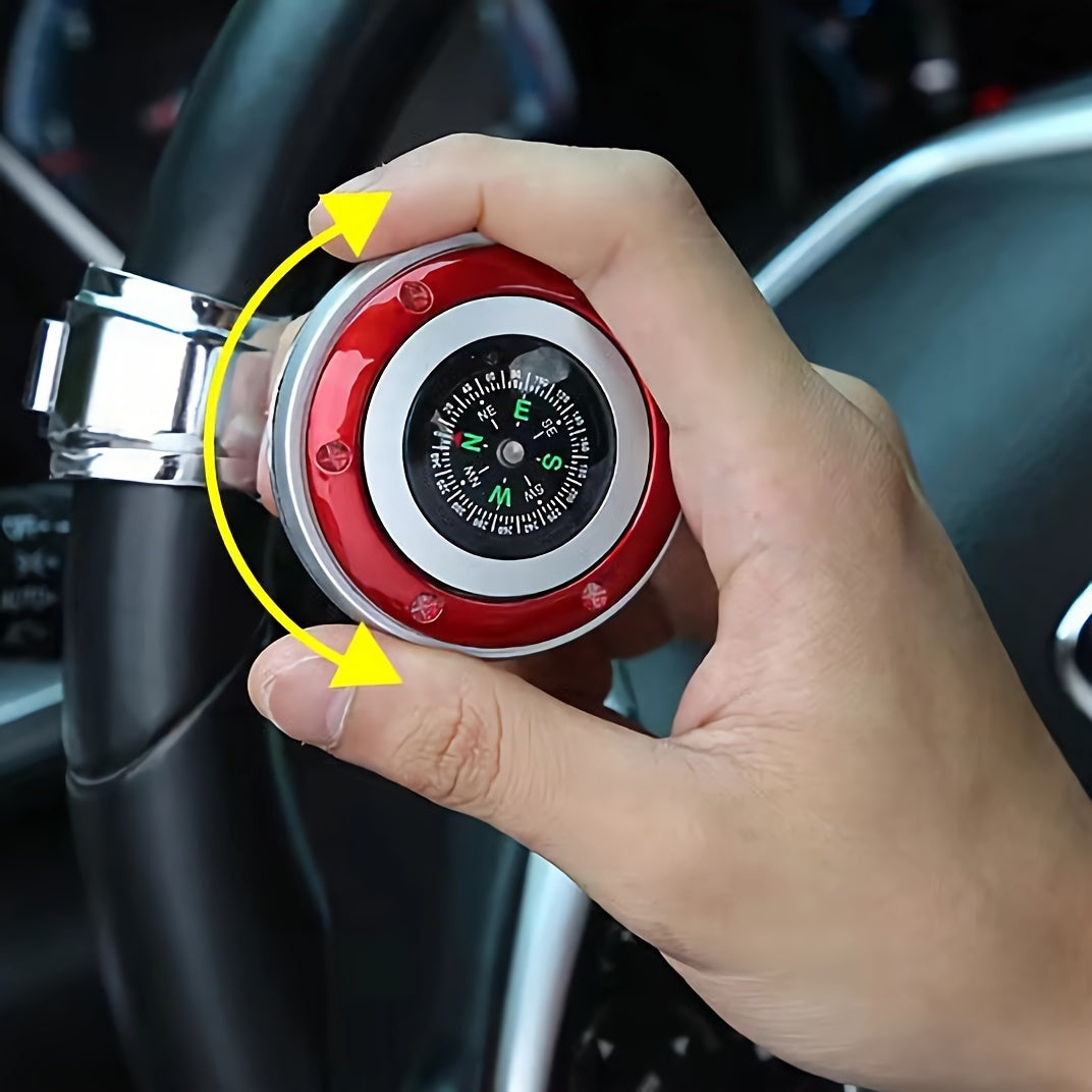 Car Steering Wheel Booster Ball, a Multi-Functional Compass Steering Wheel Gear, Designed Specifically for Vehicles, Reduces Driver Effort When Turning and Parking