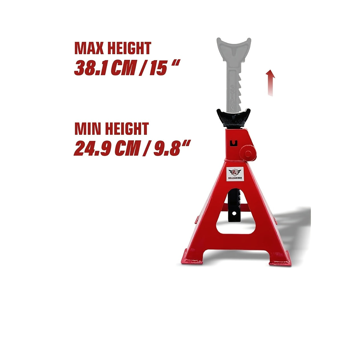 Jack Stands 3 Ton (6,000 lbs) Capacity - Heavy Duty Professional Steel with Ratcheting Self-Locking Mechanism - For Sedans, Small SUVs - Adjustable Height High Lift Range - For Garage & Workshop - Red 1 Pair