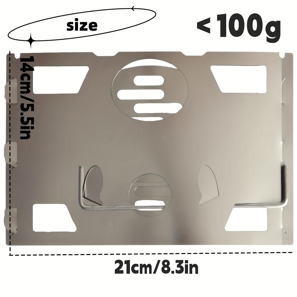 Lightweight Stainless Steel Portable Camping &amp; Hiking Stove and Grill - Ideal for 1-2 People, Weighs Less Than 100g, No Electricity Needed, Perfect for Outdoor Adventure