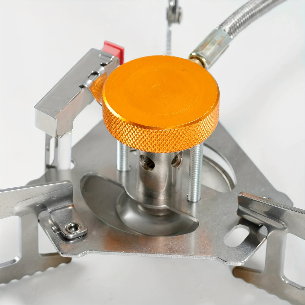 3500W/6800W Windproof Camping Stove, Camping Gas Stove Without Gas Canister Adapter, Fast Ignition, Suitcase Style, Portable Foldable Stove, Ideal for Outdoor Backpacking, Hiking and Picnic