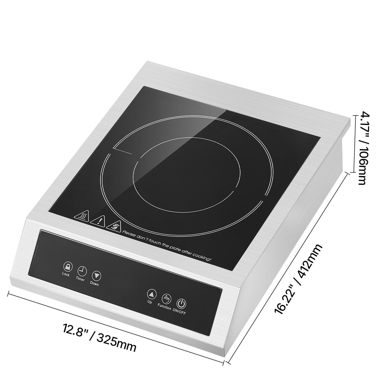 Portable Commercial Induction Cooktop, 1800W Countertop Stove, 9 Power Levels