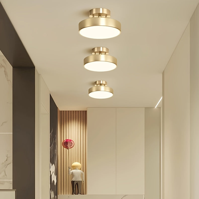 Brass Light Luxury Ceiling Light for Entryway, Home Hallway, Balcony, Front Door Lighting Fixture