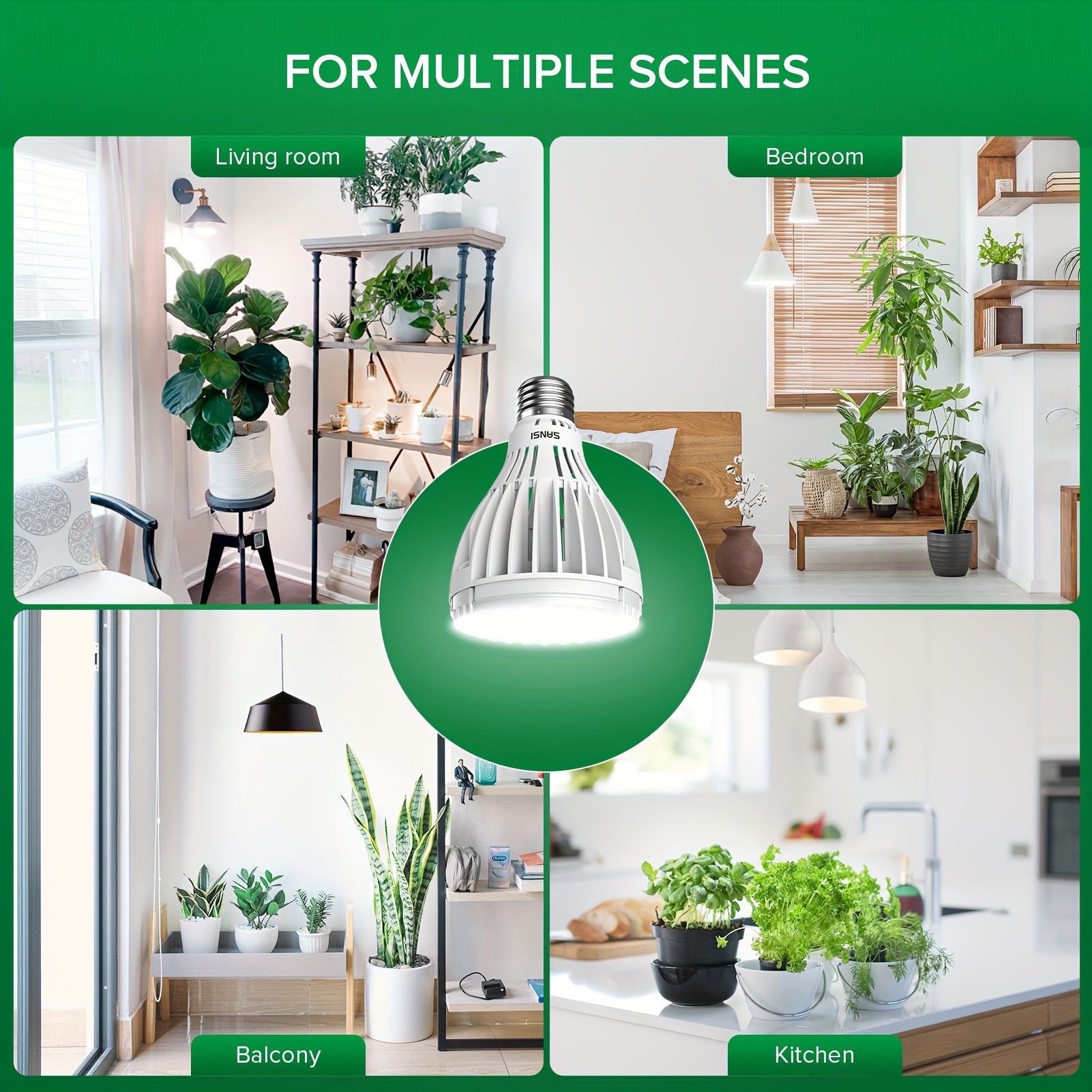 SANSI 30W 3000 Lumens LED Grow Light Bulb, PAR25 Full Spectrum with Optical Lens High PPFD, 5000K Daylight, 25,000 Hours Lifespan Indoor Plant Lighting