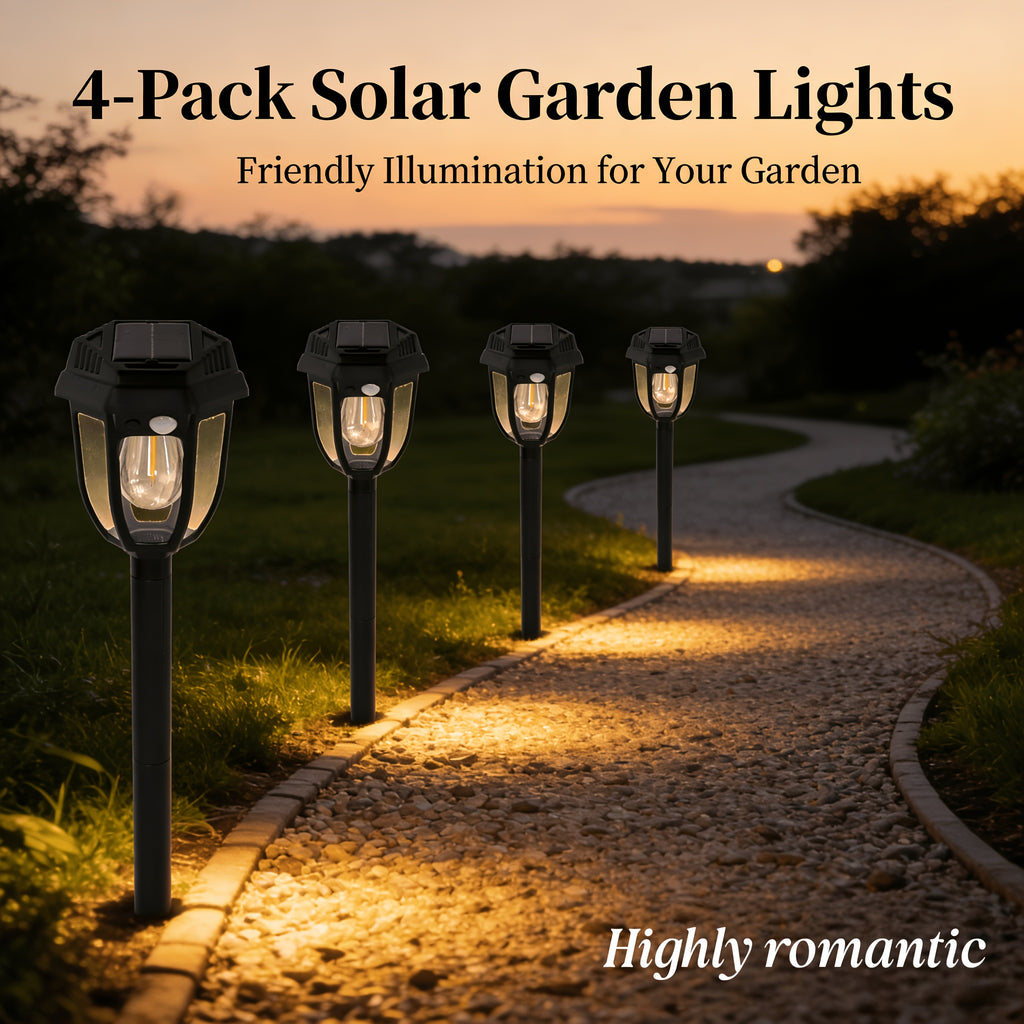 [4/3-Piece] Solar Outdoor Light Waterproof Warm Light IP44 Pathway Light 10-Hour Long-Lasting LED Landscape Light Courtyard Light Solar Street Light Path Light Suitable for Sidewalk, Path