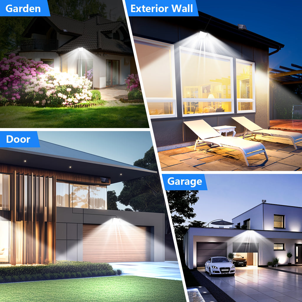 1/2 Pack Outdoor Solar Courtyard Light, with 138 High-Brightness LEDs, Motion Sensor Exterior Wall Light, IP65 Security Light, Wall Light with 16.4FT Cable, Street Light with 3 Lighting Modes, Cool White Light, Perfect for Courtyards and Parks