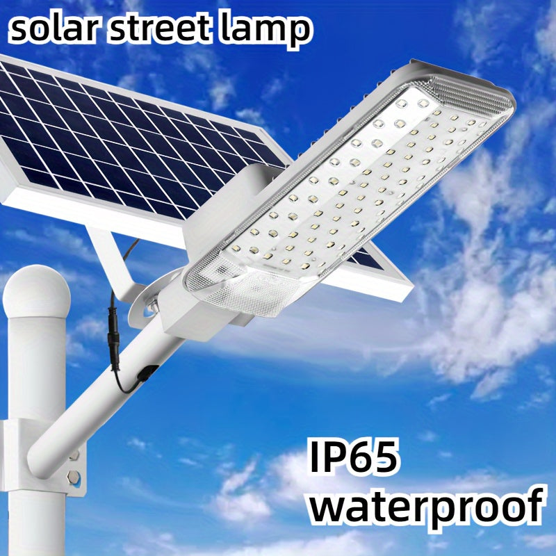 High Power Solar Street Light 6500K with Remote Control, Waterproof, Perfect for Commercial Courtyard Security and Outdoor Lighting