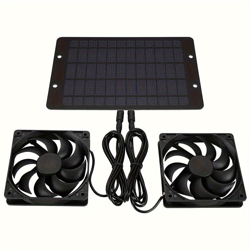 Solar Panel Dual Fan Combo, Light Energy Driven Efficient Heat Dissipation, Suitable for Outdoor, Car and Other Scenes, Create a Comfortable Cooling Experience