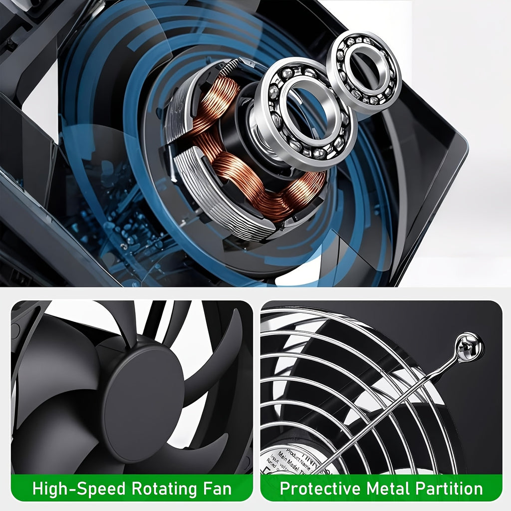 Solar Exhaust Fan, 25W Solar Panel with 4 Sets High-Speed Brushless DC Fans and 15W Solar Panel with 2 Sets High-Speed Brushless DC Fans, Suitable for Ventilation of Greenhouse, Attic and Dog House