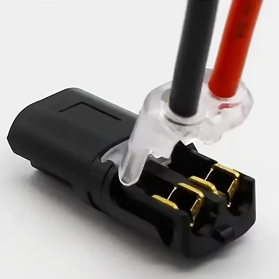 10/20/50pcs Wire Insertion Connector with Lock Catch - Pluggable LED Wire Connector, 2-Pin 2-Way Wire Connector, AWG 18-22, No Wire Stripping Required
