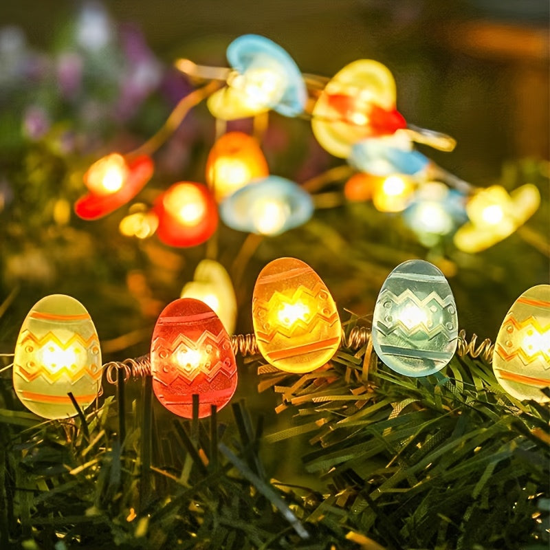 20 LED 小雞和破碎的蛋糕燈串，78 英寸 3D 塑料復活節裝飾公仔燈，電池供電，無插頭，適合房間和臥室節日裝飾