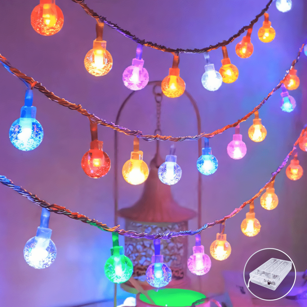 1件，多彩泡泡球串灯，40/20/10LED，水晶球泡泡球童话灯串，悬挂，适用于家居装饰，房间、卧室、派个、婚礼、生日、秋季冬季装饰、墙壁装饰、感恩节、圣诞节