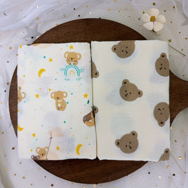 2件，婴儿包单，纯棉材质，印花工艺，环保A类。80cm*80cm（31.5inch*31.5inch）