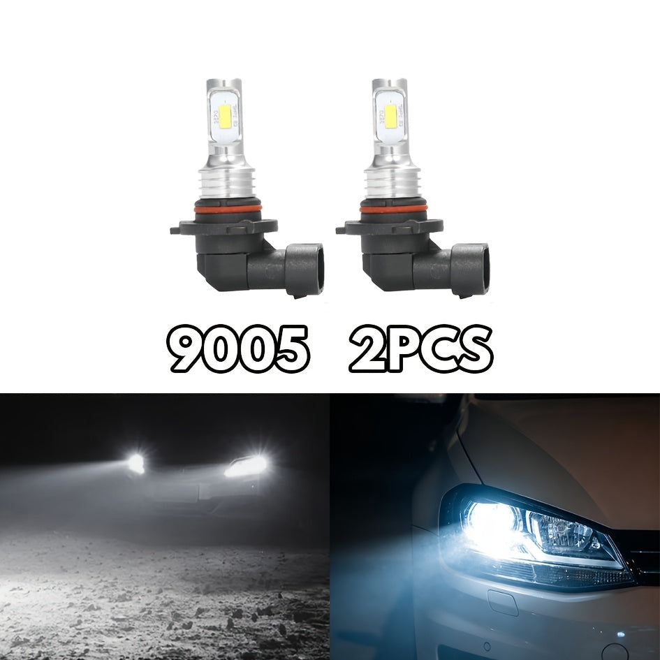 2-Pack 9005 H11 LED Headlight Bulbs 80W Super Bright Fog Light 3570 Chipset 2SMD CANBUS Error-Free Decoder, Replacement Headlight Bulbs for Cars and Trucks