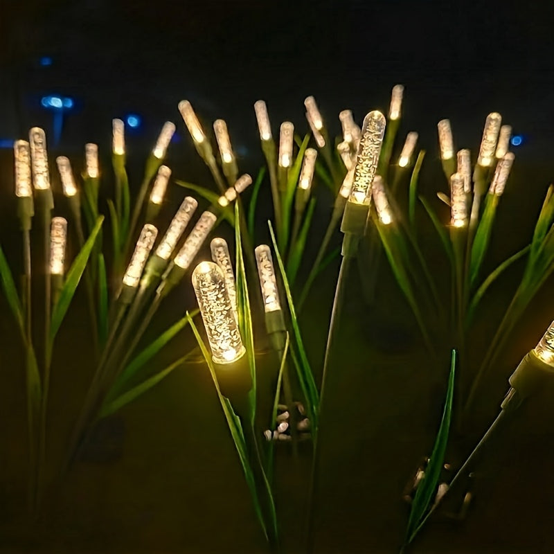 1 Pack Solar Reed Light LED, Energy Saving Outdoor Garden Lighting, Semi-Flush Mount Acrylic Bubble Light with Light Sensor, Dual Lighting Modes, No Remote Control, Installation Hardware Included