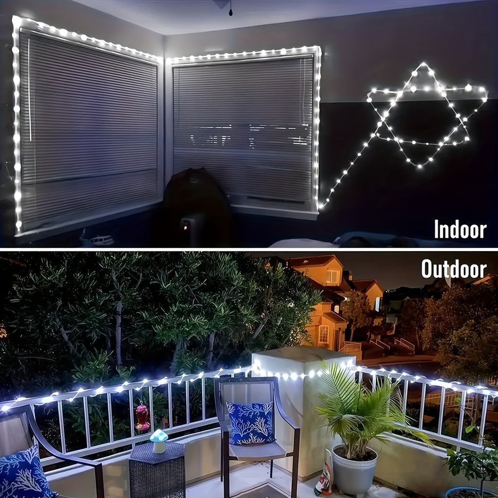 A set of outdoor solar garden lights, water pipe lights, tube lights with 8 flashing modes, IPX4 protection rating, angle theme, suitable for Christmas, gardens, shops, parties, weddings and other scenes, three colors optional