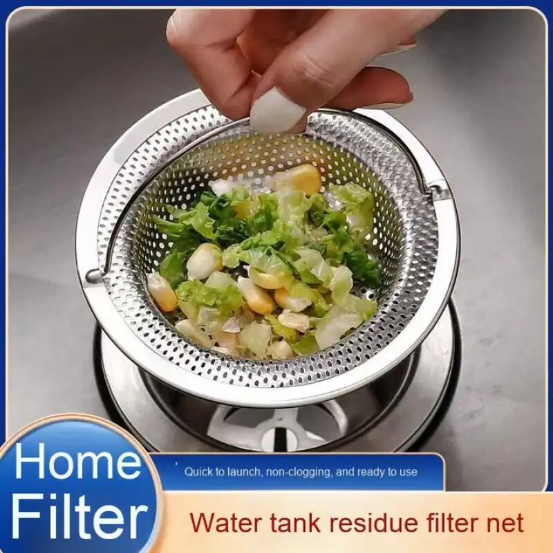 High-Quality Durable Stainless Steel Woven Mesh Sink Strainer Set (2-Pack) – Sturdy Metal Filter Basket with Handle, Designed to Capture Hair & Food Debris in the Kitchen and Bathroom
