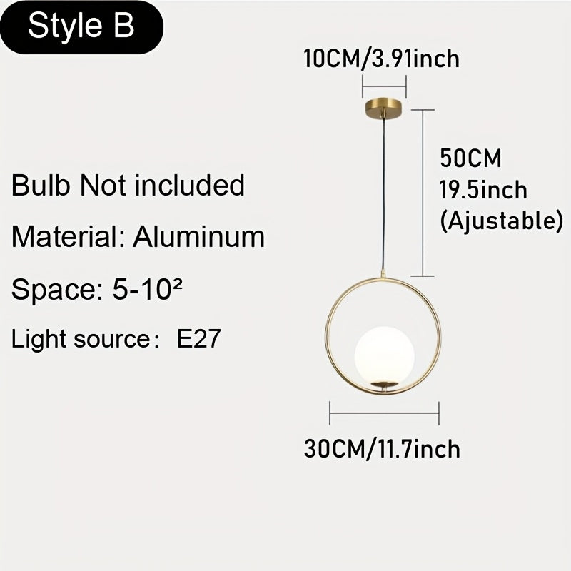 1/2-pack, modern minimalist island pendant light, iron body with polished finish, with plastic pendant, suitable for dining room island ceiling decorative light, E27 base, bedroom bedside and café ambiance light, height adjustable (bulb not included)