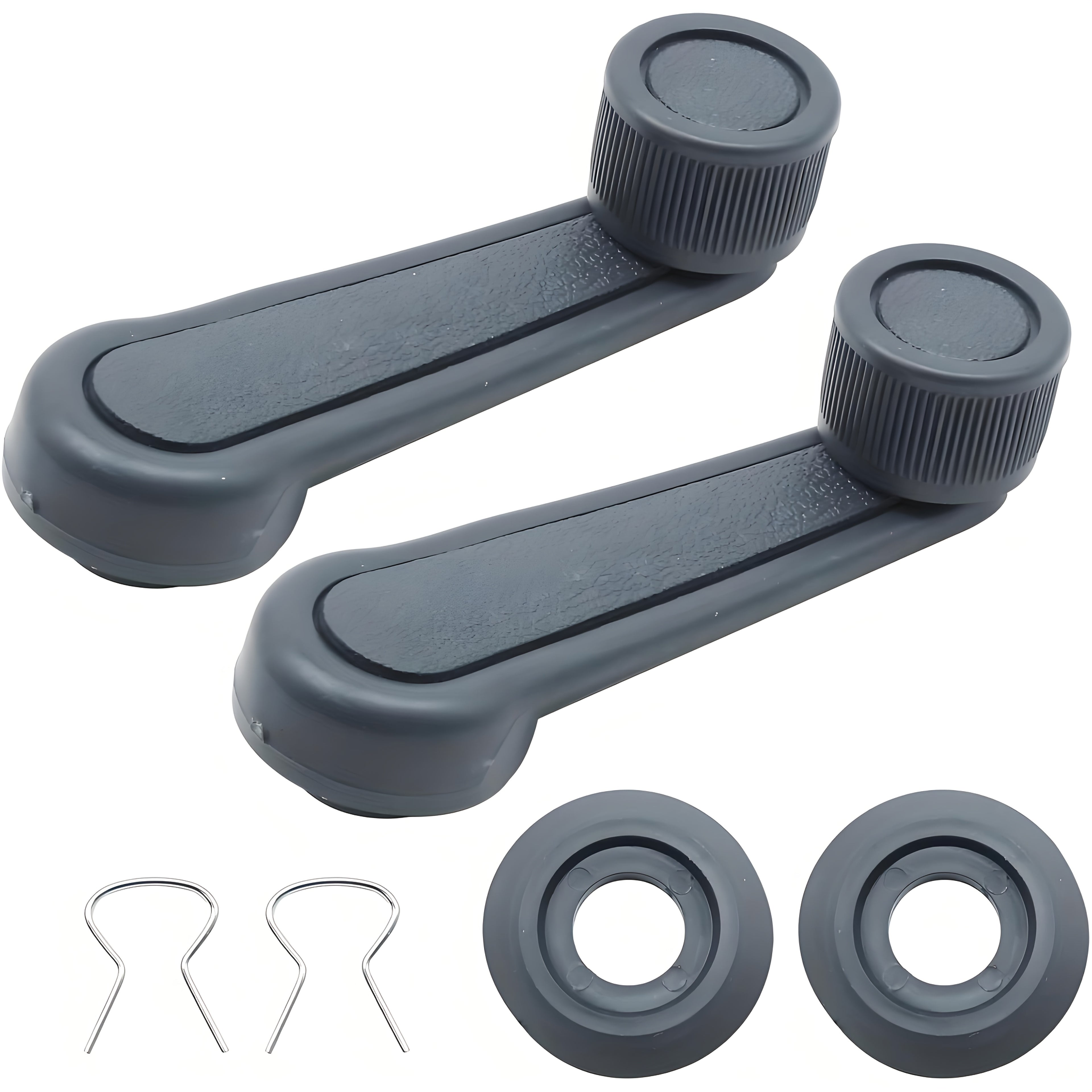 2-Piece Manual Window Crank Handle Set, Driver & Passenger Side Replacement Handles for 1992-1998 Geo, Chevy Tracker, SUZUKI, Window Regulator for Most 4-Wheel Vehicles, Left/Right Operation, Non-Electric