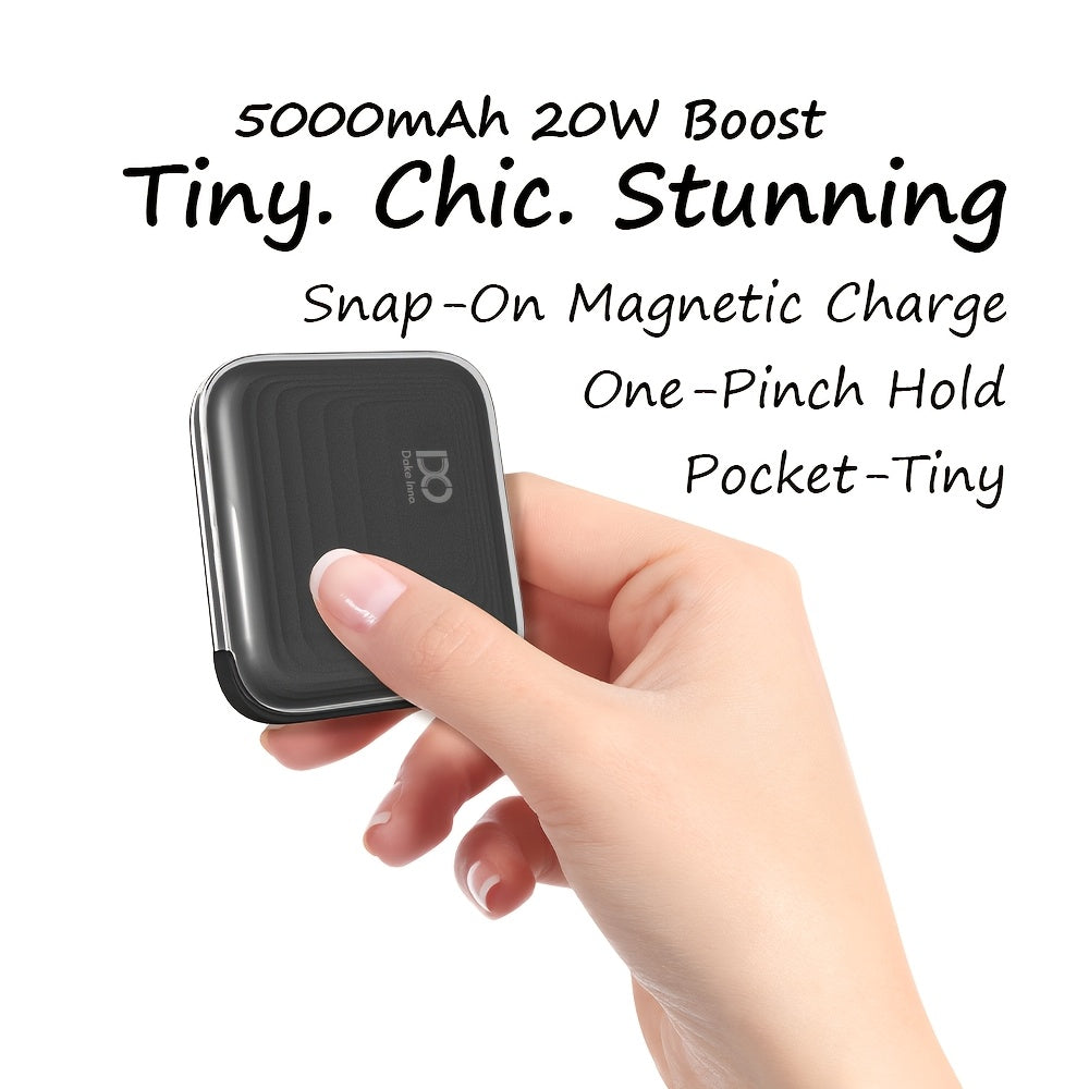 Ultra-Slim Pocket-Sized Magnetic Power Bank, 5000mAh Wireless Charger with 22.5W PD Fast Charging, Mag-Safe Compatible for iPhone 17/16/15/14/13/12 Series, Multi-Color Available