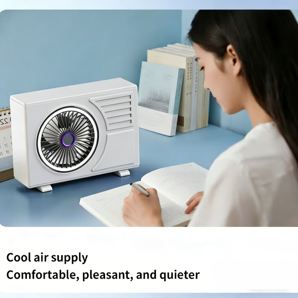 Portable Desktop Cooling Fan, Desktop Air Circulation Fan, 5 Speed Levels, USB Type-C Rechargeable, Quiet Personal Fan for Home, Office, Bedroom and Outdoor Use