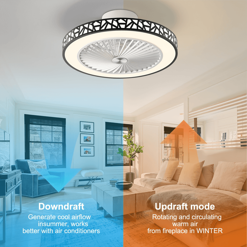 19" Low Profile Ceiling Fan with Remote, Modern Flush Mount Ceiling Fan, Dimmable LED with 3 Color Temperatures, 6-Speed Reversible Fan, for Bedroom, Living Room, Office, Indoor Use